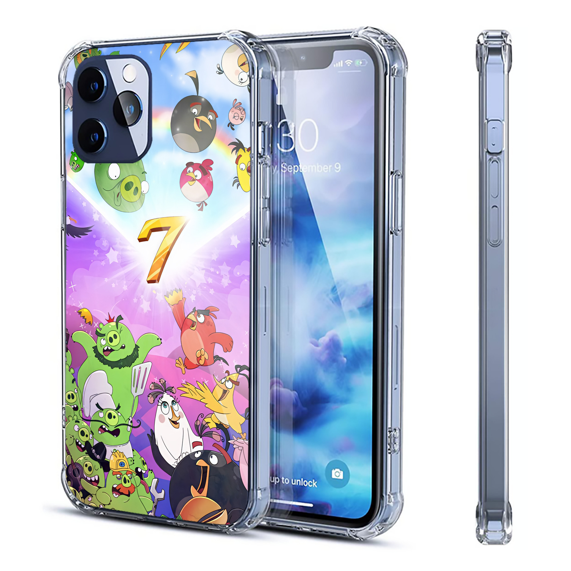 （画像用） Angry Birds アングリーバード 【iPhone 12シリーズ対応】透明スマホケース（クリアソフトケース）